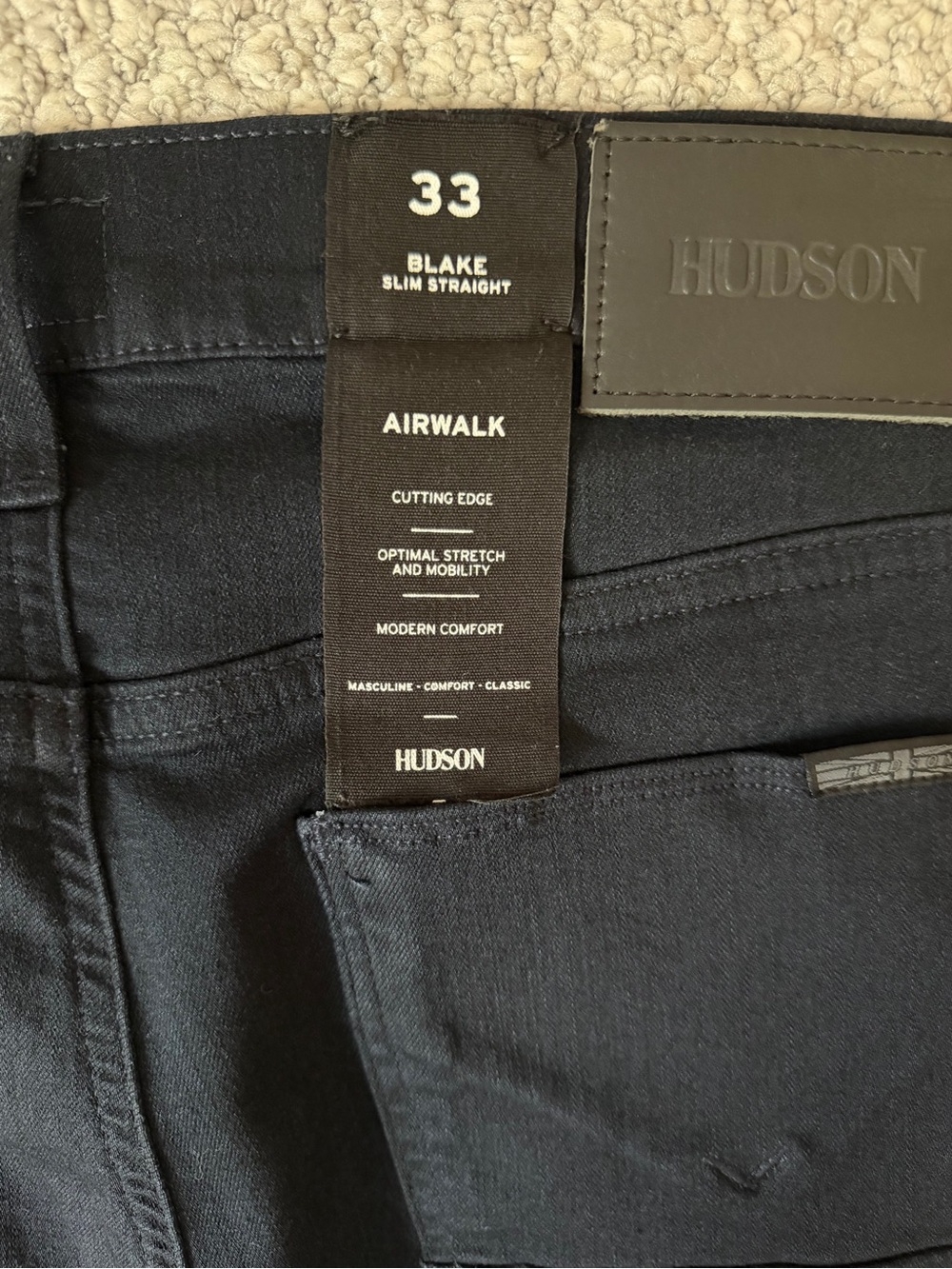NEW Hudson Men's Jeans Blake Slim Straight AIRWALK Dark Blue Size 33x 34 - Picture 10 of 10